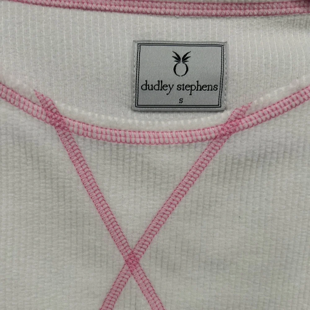 Dudley Stephens Somerset Ribbed Sweatshirt White and Pink Women’s  Small - Picture 3 of 3